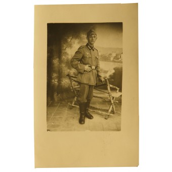 Солдат-пехотинец Вермахта пилотке , кителе м36 и брюках с сапогами. Espenlaub militaria